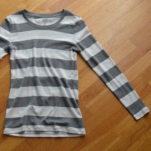 Grey Striped Long Sleeved Gap Shirt